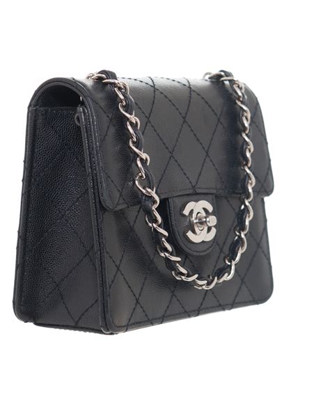 chanel cc small black vintage shoulder bag|old fashioned Chanel bags.